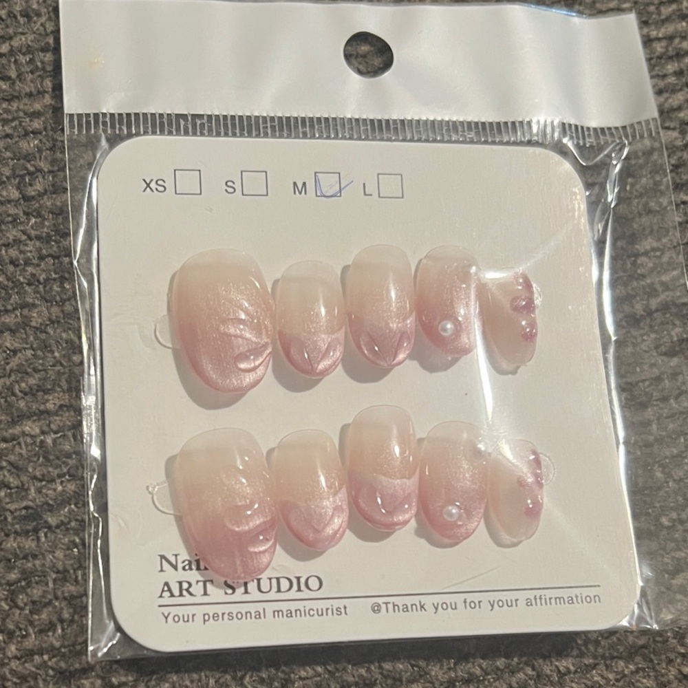 Nail Art Studio Pink Press-On Nails